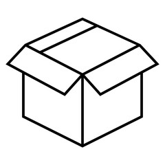 Box icon. Empty open shipping box or unboxing  icon. 