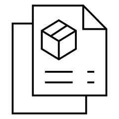 Box and clipboard. Package checklist report icon concept isolated on white background. Vector illustration