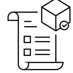 Box and clipboard. Package checklist report icon concept isolated on white background. Vector illustration