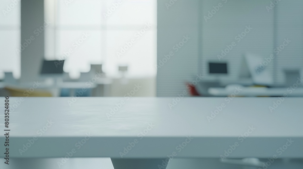 Poster modern minimalist study area with high-tech devices and sleek white laminate table