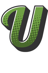 Comic Halftone Alphabet Letter and Number