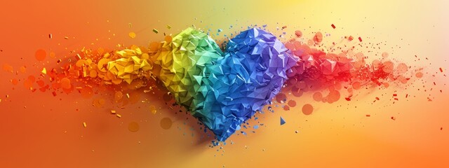 Heart pride rainbow lgbt flag gay month love graphic icon. Heart pride rainbow LGBTQ happy...