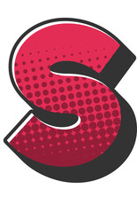 Comic Halftone Alphabet Letter and Number