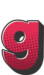 Comic Halftone Alphabet Letter and Number