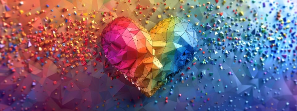 Heart pride rainbow lgbt flag gay month love graphic icon. Heart pride rainbow LGBTQ happy background day community art logo symbol lgbtqia post queer poster groovy slogan progress banner retro square - Powered by Adobe