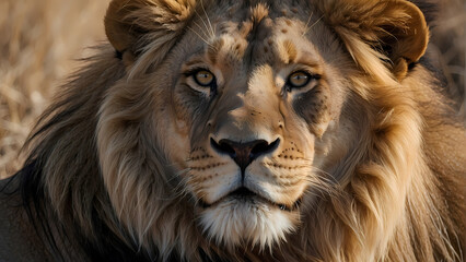 close up of a lion