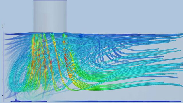 Duct branch airflow simulation - CFD simulation Computational fluid dynamics