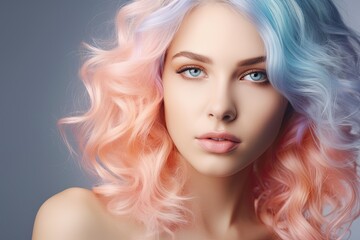 Fototapeta premium Vibrant colored hairstyle