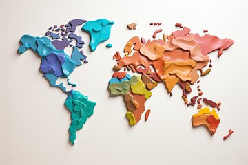Colorful abstract world map