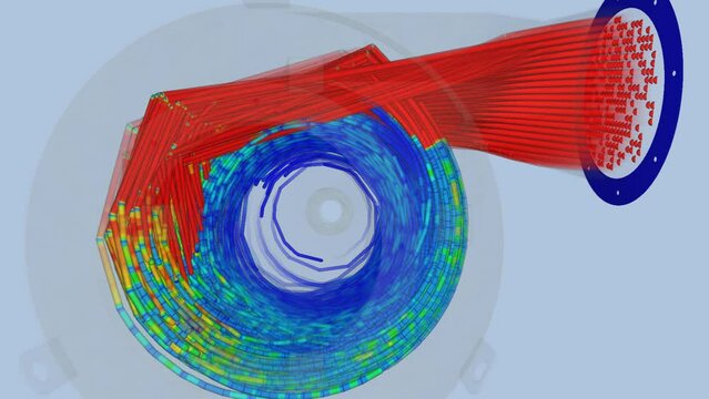 Industrial cyclone airflow simulation - CFD simulation Computational fluid dynamics