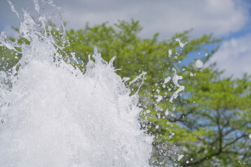 噴水のある風景