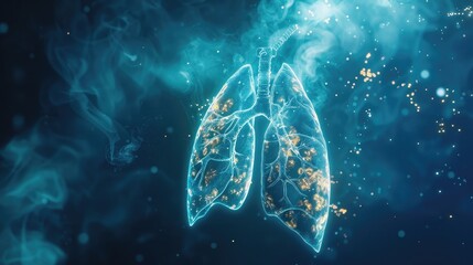 Healthy lungs breathwork illustration