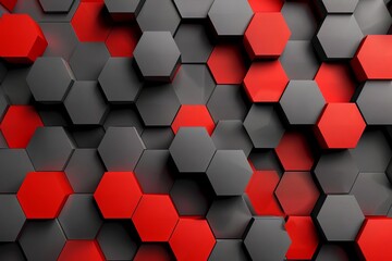 modern grey and red hexagon pattern abstract background illustration