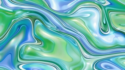 Abstract Swirling Patterns in Blue and Green Hues