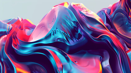 Obraz premium Vibrant Abstract Liquid Artwork With Hues of Blue and Pink
