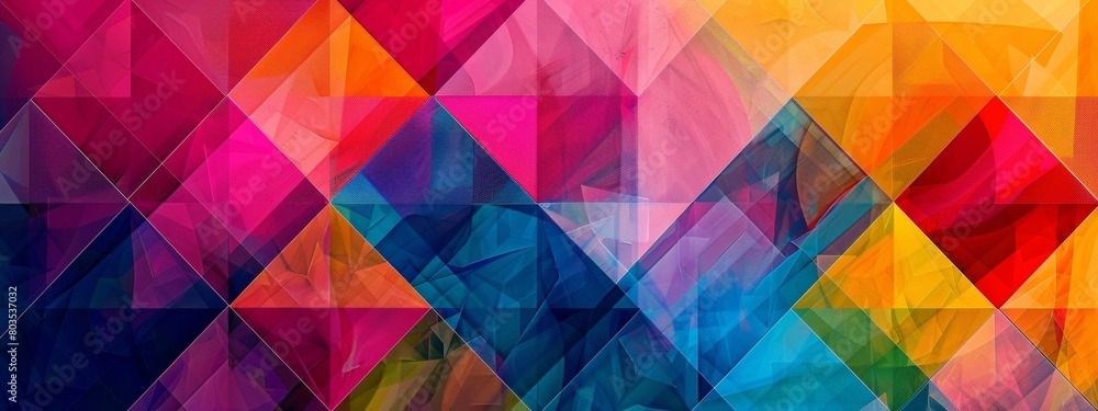 Poster abstract geometric patterns in vibrant colors for use as backgrounds or overlays.