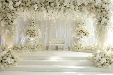 wedding ceremonies decoration. wedding hall decoration. Luxury wedding stage decoration. stage decoration for wedding. elegant wedding stage with flowers. wedding stage decoration gold theme.