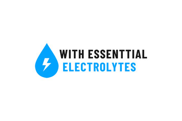 Essential electrolytes label or Electrolytes drink label vector isolated. Electrolytes drink label vector for product design element and more.