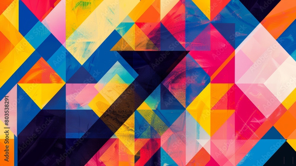 Poster abstract geometric patterns in vibrant colors for use as backgrounds or overlays.