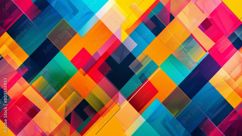 Poster abstract geometric patterns in vibrant colors for use as backgrounds or overlays.