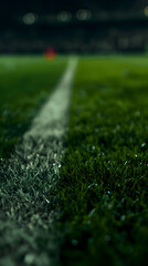 Atmospheric Football Field with Goalposts in Soft Focus