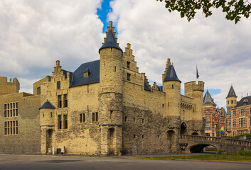 Medieval castle Het Steen (1200-1225) in Antwerp, Belgium