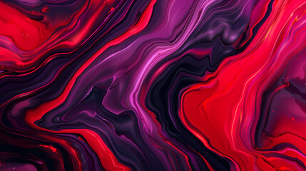 Abstract Swirls of Red and Black