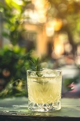 Iced cocktail on the table outside