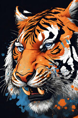 Generative Ai tiger head illustration