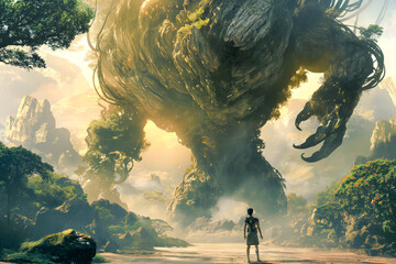 Image of a mythical creature exploring a magical forest