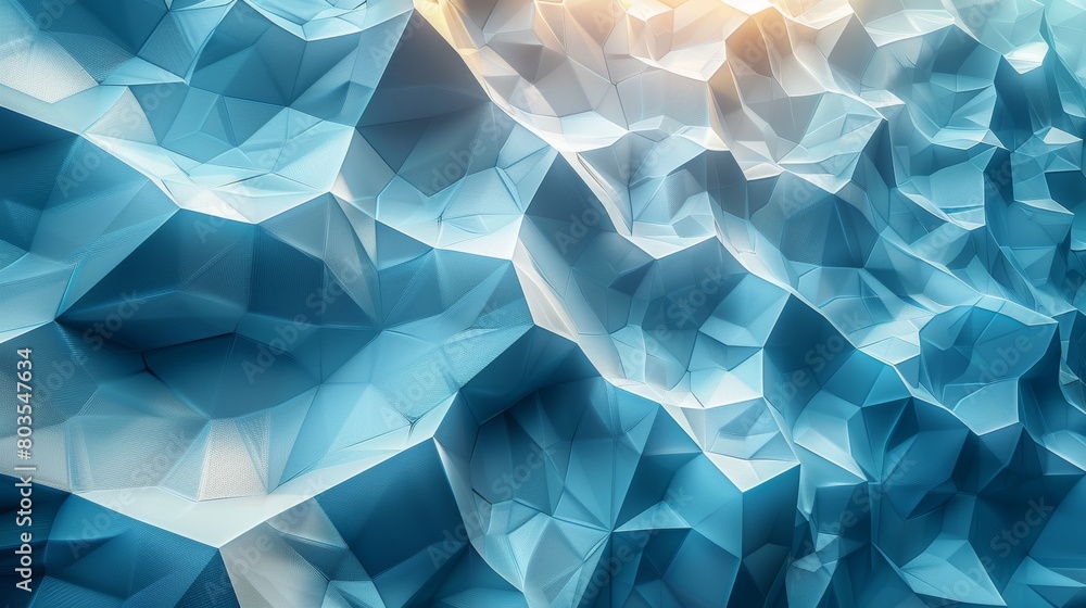 Poster modern 3d render of blue polygonal shapes for dynamic backdrop