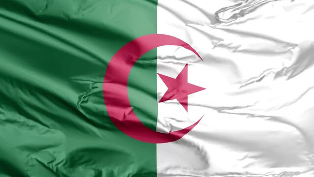 waving flag of Algeria