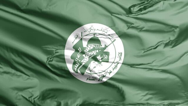 waving flag of Al Qassam