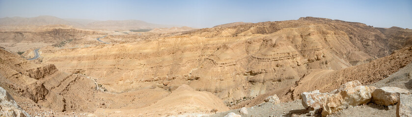 Panoramic view of picturesque canyon near Algerian border, Africa