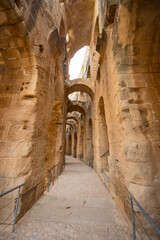Remains of ancient Roman amphitheater in Tunis, El Jam, places of entertainment and entertainment....
