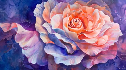painting of a abstract rose, background