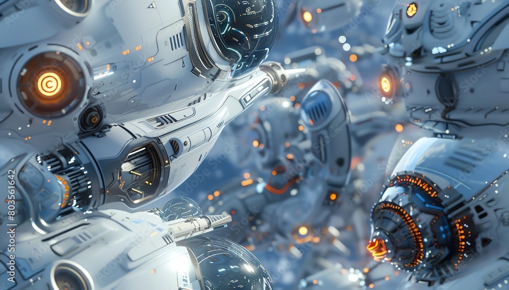 Poster immerse viewers in a futuristic world through a side view perspective featuring advanced technologie