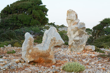 スキロス島にある自然にできた馬の形をした岩
