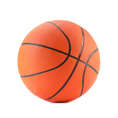 Fototapeta premium One basketball ball isolated on white. Sport equipment