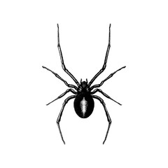 Redback Spider hand drawing vector isolated on background.