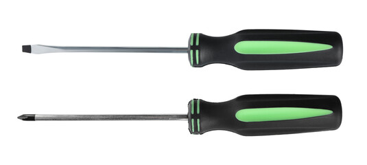 Two different screwdrivers isolated on white, set