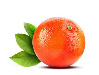 Whole fresh ripe grapefruit isolated on white