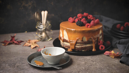 Delicious caramel cake