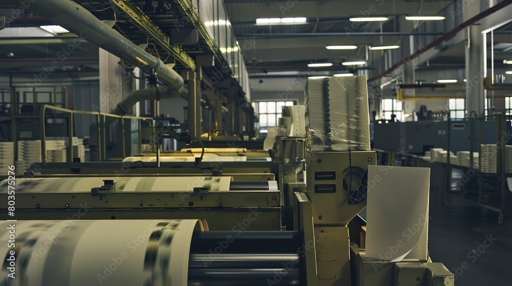 Poster printing and publishing: high-speed printing presses and binding lines for books and magazines.