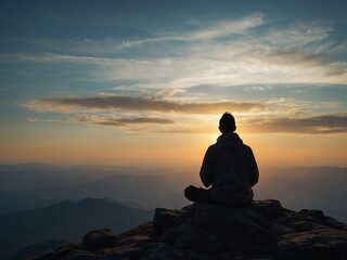MAN ON TOP OF MOUNTAIN
