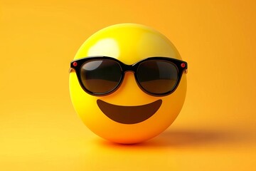 smiling yellow face with sunglasses emoji positive emotion icon