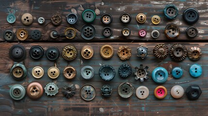 Vintage Button Collection A Whimsical Assortment of Nostalgic Craftsmanship