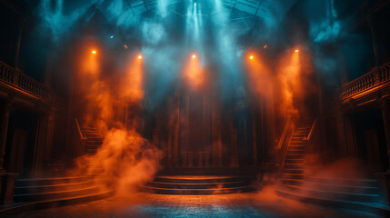 Fototapeta premium Stage, theater with light projection using a projector