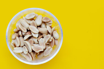 Peanut on a yellow background.