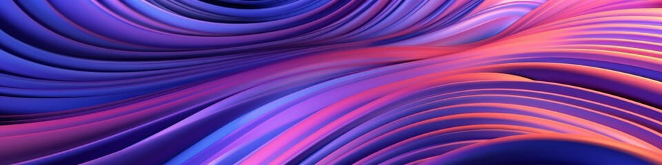 A purple and pink wave with a blue background, neon banner